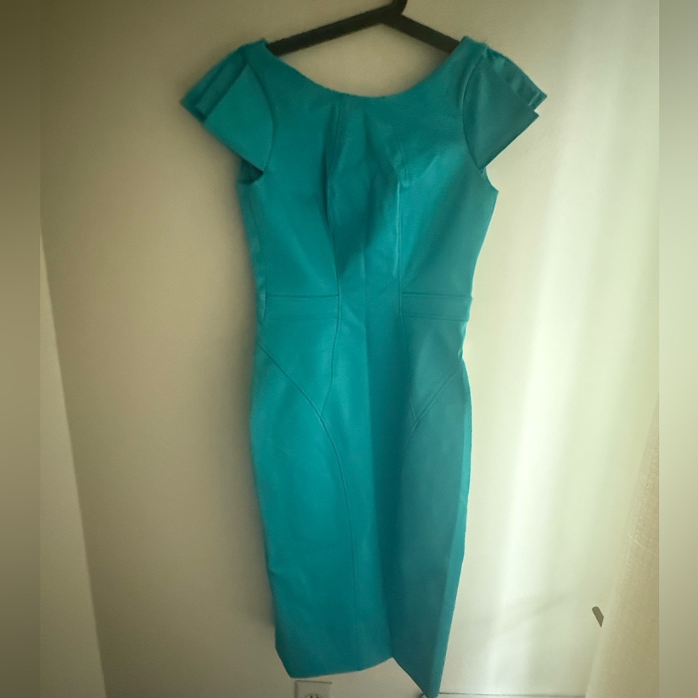 ZAC POSEN Midi Shift Dress • Size 4 • Turquoise/Blue • NWT Pristine Sold Out